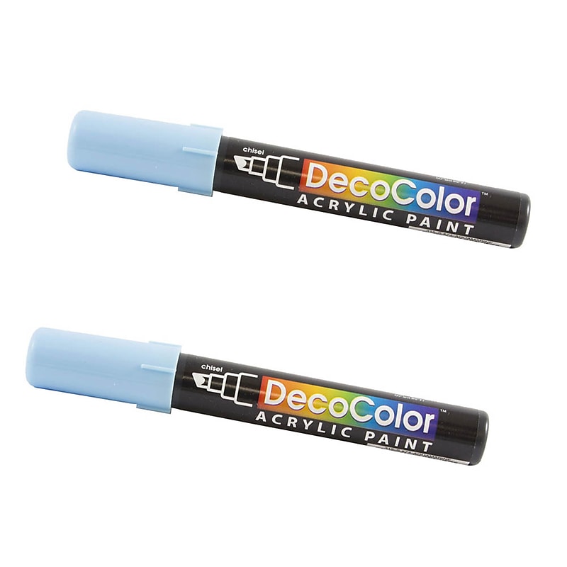 Marvy Uchida DecoColor Acrylic Paint Markers, Chisel Tip, Aquamarine, 2/Pack (526315AQa) image 1