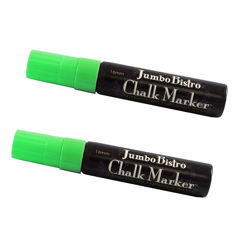 Marvy Uchida® Jumbo Point Erasable Chalk Markers, Lime Green, 2/Pack (526481LIa) image 1