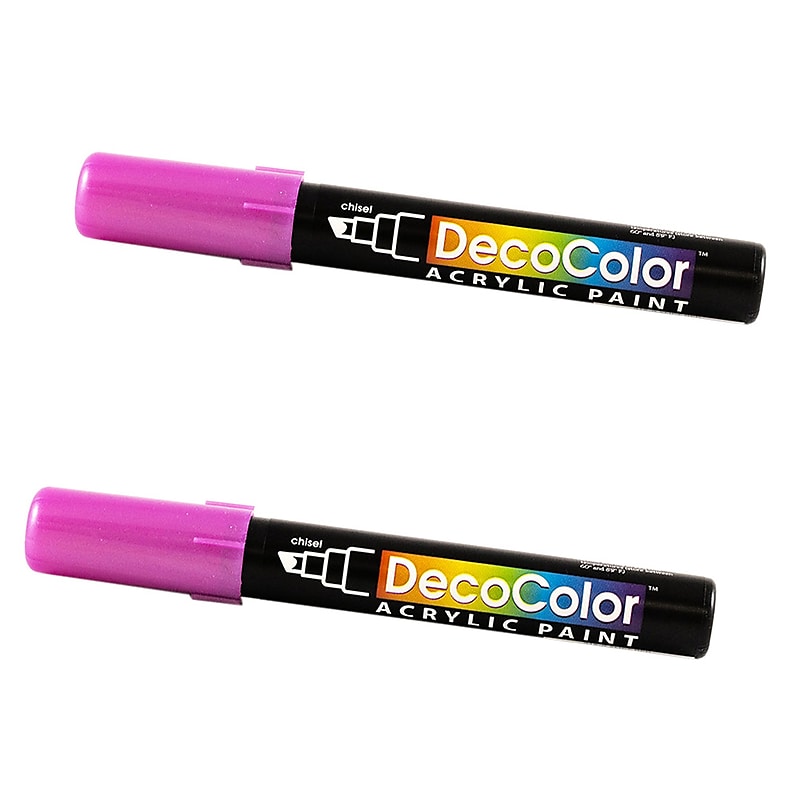 Marvy Uchida Acrylic Paint Markers, Chisel Tip, Metallic Violet Red, 2/Pack (526315MVRa) image 1