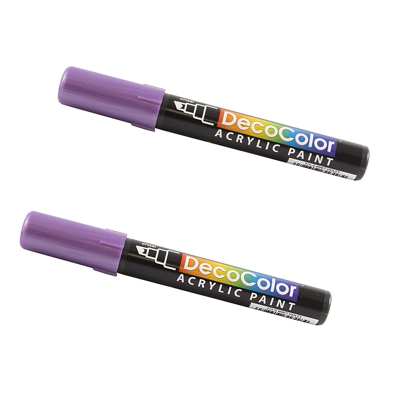 Marvy Uchida Acrylic Paint Markers, Chisel Tip, Metallic Violet Purple, 2/Pack (526315MVa) image 1