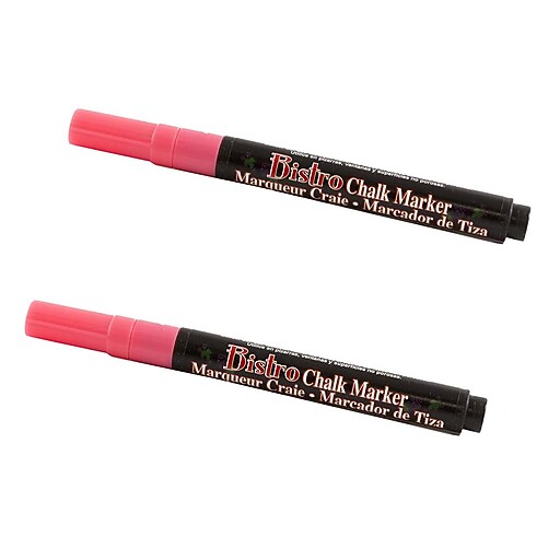 Marvy Uchida® Fine Point Erasable Chalk Markers, Coral Pink, 2/Pack