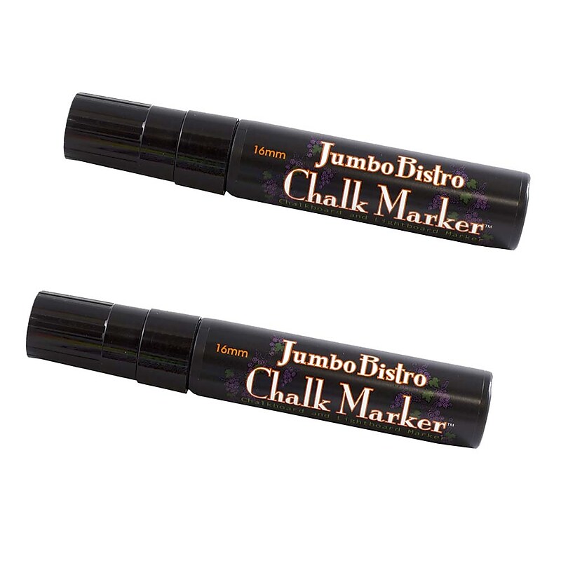Marvy Uchida® Jumbo Point Erasable Chalk Markers, Black, 2/Pack (526481BAa) image 1