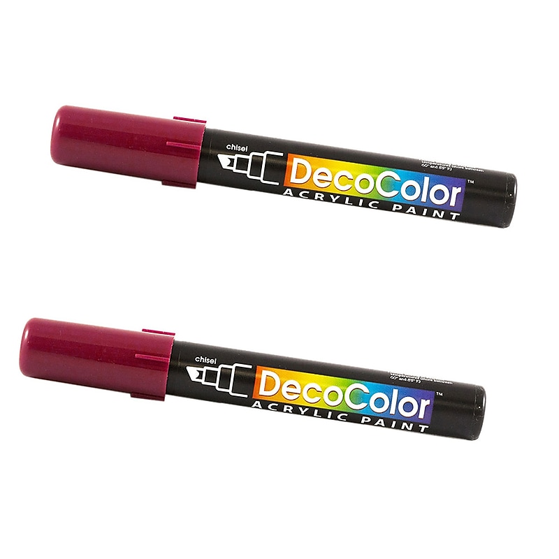 Marvy Uchida Acrylic Paint Markers, Chisel Tip, Aubergine, 2/Pack (526315AUa) image 1