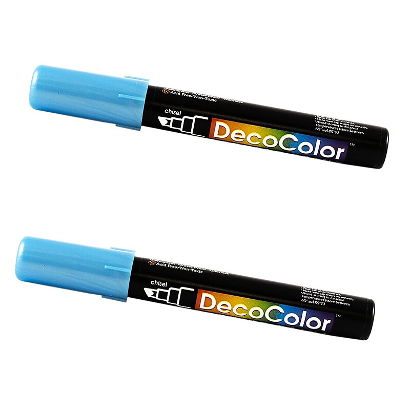 Marvy Uchida Acrylic Paint Markers, Chisel Tip, Metallic Blue, 2/Pack (526315MBa) image 1