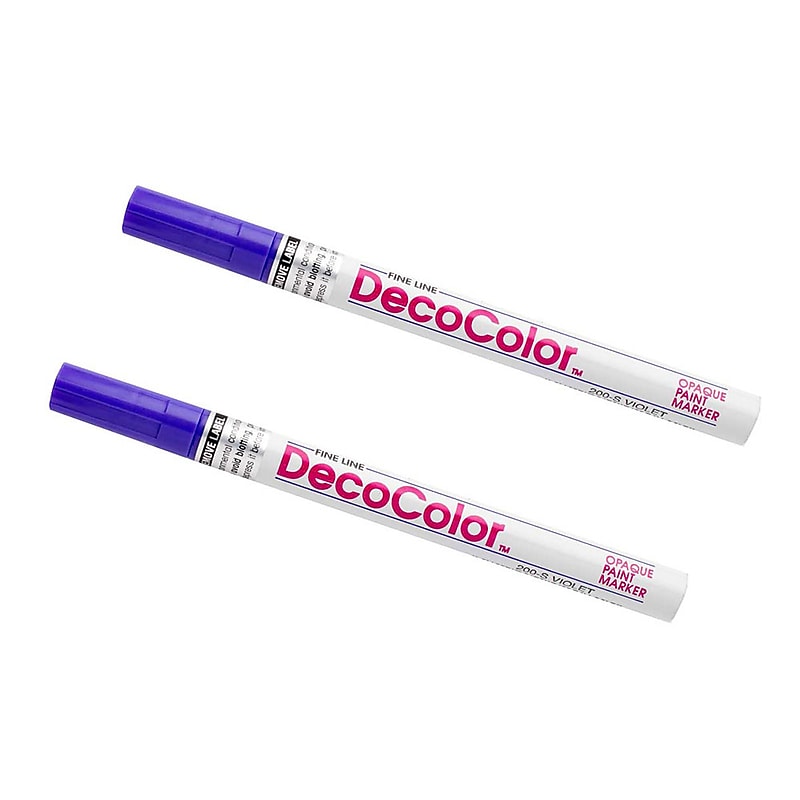 Marvy Uchida Opaque Paint Markers, Fine Tip, Violet Purple, 2/Pack (7665912a) image 1