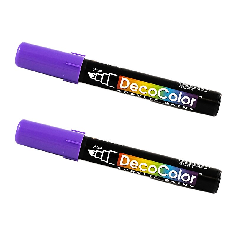 Marvy Uchida Acrylic Paint Markers, Chisel Tip, Violet Purple, 2/Pack (526315VIa) image 1