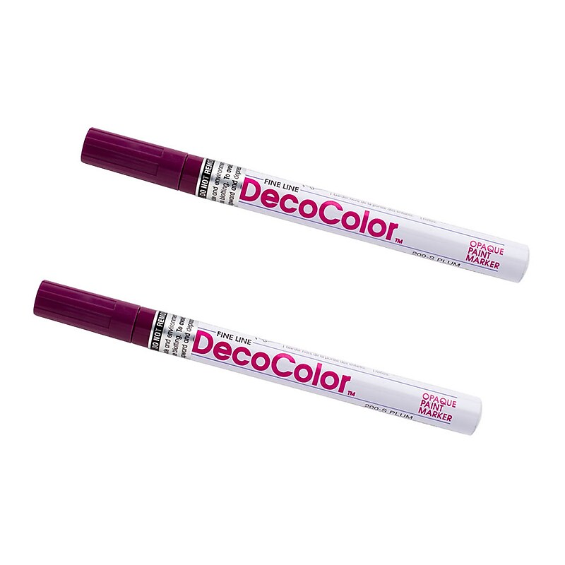 Marvy Uchida Opaque Paint Markers, Fine Tip, Plum Purple, 2/Pack (7665905a) image 1