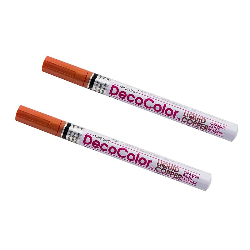 Marvy Uchida Opaque Paint Markers, Fine Tip, Copper Brown, 2/Pack (7665891a) image 1