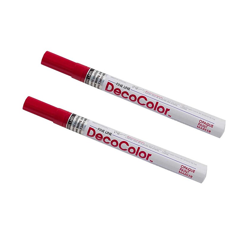 Marvy Uchida Opaque Paint Markers, Fine Tip, Crimson Red Lake, 2/Pack (7665893a) image 1