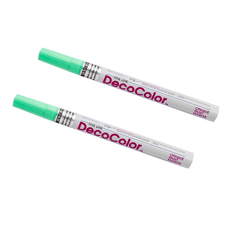 Marvy Uchida Opaque Paint Markers, Fine Tip, Peppermint Green, 2/Pack (7665903a) image 1