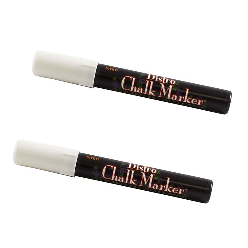 Marvy Uchida® Broad Point Erasable Chalk Markers, White, 2/Pack (526480WHa) image 1
