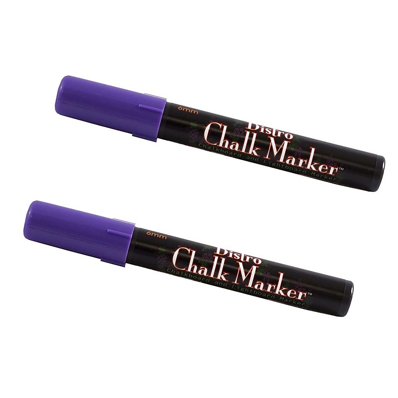 Marvy Uchida® Broad Point Erasable Chalk Markers, Violet Purple, 2/Pack (526480VIa) image 1
