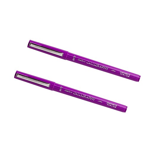 JAM Paper® Calligraphy Pen Set, 2.0 mm, Lilac Purple Markers, 2/Pack