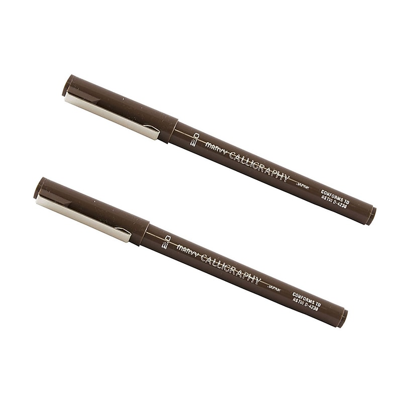 Marvy Uchida Calligraphy Pen Set, Ultra Fine, Brown Markers, 2/Pack (6506112a) image 1