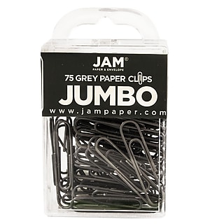 JAM Paper Jumbo Paper Clips, 2" Capacity, Gray, 75 Clips/Pack, 2/Pack (21830628a)~#|#~sp22235190_sc7