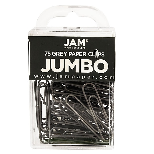 JAM Paper Jumbo Paper Clips, 2" Capacity, Gray, 75 Clips/Pack, 2/Pack (21830628a)~#|#~sp22235190_sc7