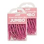 JAM Paper Jumbo Paper Clips, 2" Capacity, Pink, 75 Clips/Pack, 2/Pack (42186873a)~#|#~sp22235201_sc7