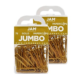 JAM Paper Small Paper Clips, Gold, 3 Packs of 100 (21832058B