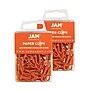 JAM Paper Paper Clips, 1" Capacity, Orange, 100 Clips/Pack, 2/Pack (42186870a)~#|#~sp22235526_sc7