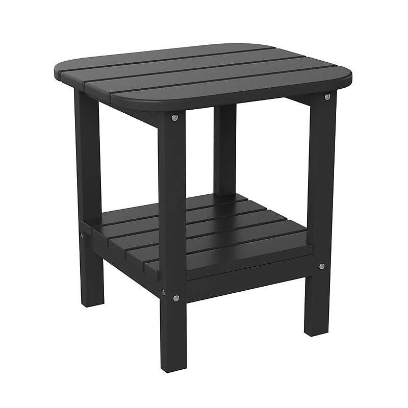Flash Furniture Newport 2-Tier Adirondack Side Table, Black (LEHMP1351517HBK) image 1
