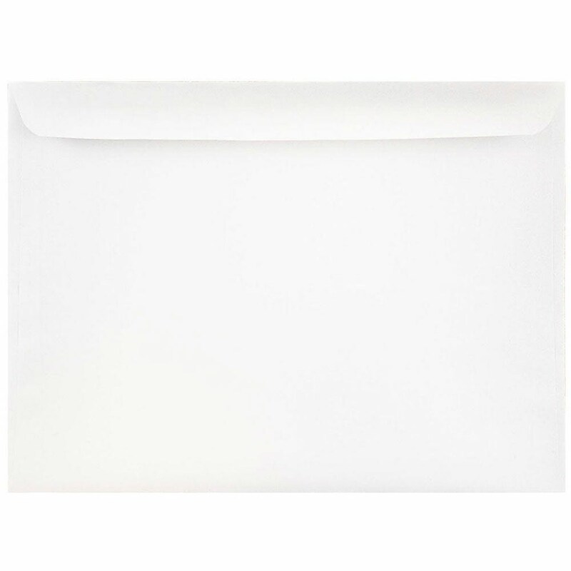 JAM Paper Open End Booklet Envelopes, Peel & Press, 9" x 12", Bright White, 1000/Pack (12328-1M) image 1