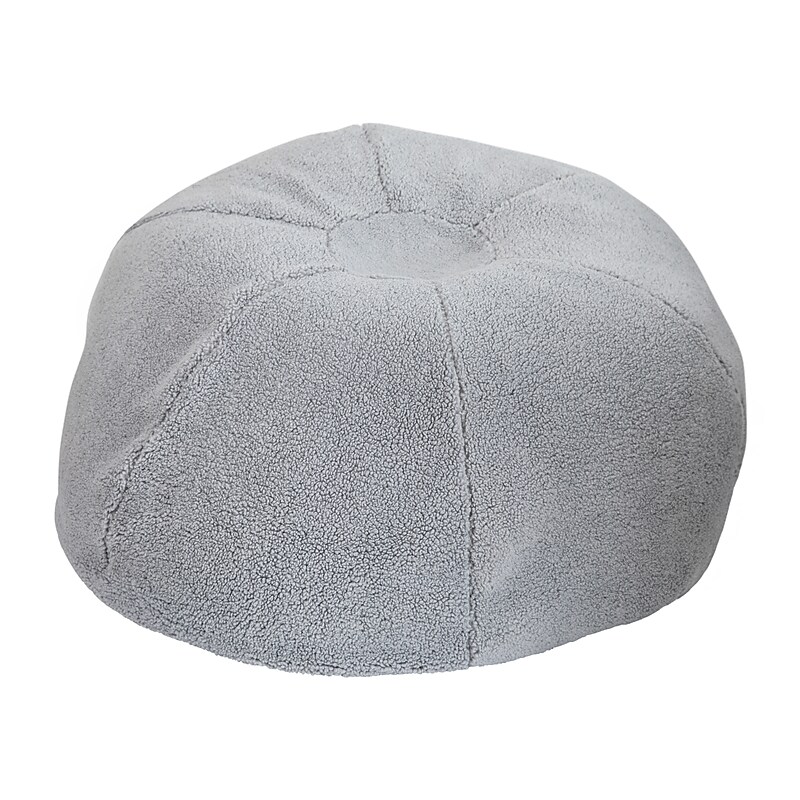 Flash Furniture Duncan Sherpa Refillable Bean Bag Chair, Gray (DGBEANLGSHRPGY) image 1
