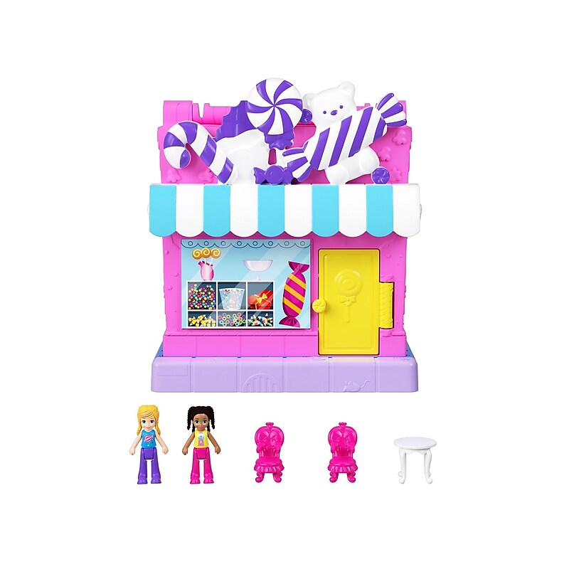 Mattel Polly Pocket Pollyville Sweet Store Playset, 3/Pack (HNB03) image 1