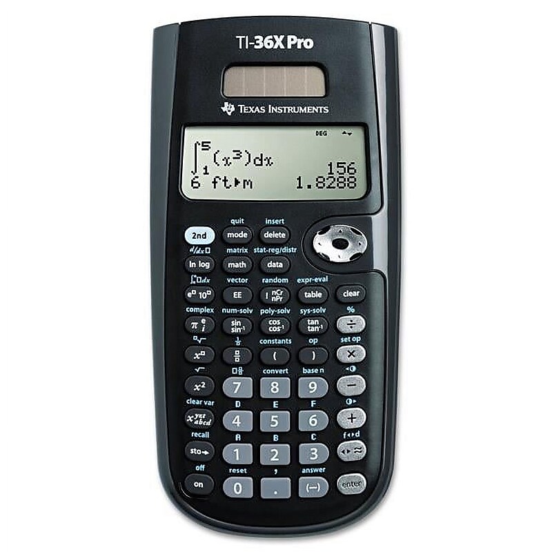 Texas Instruments TI-36X Pro 16 Digits Battery/Solar Powered Scientific Calculator, Black (36PROMV/BK) image 1