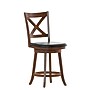 Flash Furniture Felicity Classic Leathersoft and Wood Cross Back Counter Height Barstool, Antique Oak (ESUN124OAK)~#|#~sp223396073_sc7