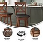 Flash Furniture Felicity Classic Leathersoft and Wood Cross Back Counter Height Barstool, Antique Oak (ESUN124OAK)~#|#~sp223396080_sc7
