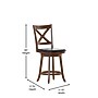 Flash Furniture Felicity Classic Leathersoft and Wood Cross Back Counter Height Barstool, Antique Oak (ESUN124OAK)~#|#~sp223396081_sc7