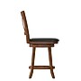 Flash Furniture Felicity Classic Leathersoft and Wood Cross Back Counter Height Barstool, Antique Oak (ESUN124OAK)~#|#~sp223396084_sc7