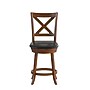 Flash Furniture Felicity Classic Leathersoft and Wood Cross Back Counter Height Barstool, Antique Oak (ESUN124OAK)~#|#~sp223396086_sc7
