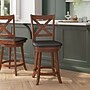 Flash Furniture Felicity Classic Leathersoft and Wood Cross Back Counter Height Barstool, Antique Oak (ESUN124OAK)~#|#~sp223396087_sc7