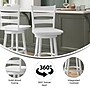 Flash Furniture Liesel Classic Solid Wood Ladder Back Counter Height Barstool, Antique White Wash (ESUN31WS24WH)~#|#~sp223396094_sc7