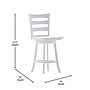 Flash Furniture Liesel Classic Solid Wood Ladder Back Counter Height Barstool, Antique White Wash (ESUN31WS24WH)~#|#~sp223396096_sc7