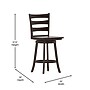 Flash Furniture Liesel Classic Solid Wood Ladder Back Counter Height Barstool, Gray Wash Walnut (ESUN31WS24GY)~#|#~sp223396124_sc7