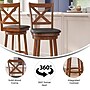 Flash Furniture Felicity Classic Leathersoft and Wood Cross Back Barstool, Antique Oak (ESUN129OAK)~#|#~sp223396136_sc7