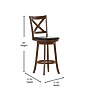 Flash Furniture Felicity Classic Leathersoft and Wood Cross Back Barstool, Antique Oak (ESUN129OAK)~#|#~sp223396137_sc7