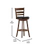 Flash Furniture Zerrick Classic Leathersoft and Wood Ladder Back Barstool, Black/Antique Oak (ESUN329OAK)~#|#~sp223396155_sc7