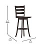 Flash Furniture Liesel Classic Solid Wood Ladder Back Barstool, Gray Wash Walnut (ESUN31WS29GY)~#|#~sp223396267_sc7