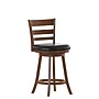 Flash Furniture Zerrick Classic Leathersoft and Wood Ladder Back Counter Height Barstool, Black/Antique Oak (ESUN324OAK)~#|#~sp223396316_sc7