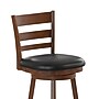 Flash Furniture Zerrick Classic Leathersoft and Wood Ladder Back Counter Height Barstool, Black/Antique Oak (ESUN324OAK)~#|#~sp223396325_sc7