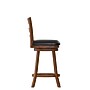 Flash Furniture Zerrick Classic Leathersoft and Wood Ladder Back Counter Height Barstool, Black/Antique Oak (ESUN324OAK)~#|#~sp223396326_sc7