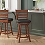 Flash Furniture Zerrick Classic Leathersoft and Wood Ladder Back Counter Height Barstool, Black/Antique Oak (ESUN324OAK)~#|#~sp223396328_sc7
