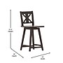 Flash Furniture Gwendolyn Rustic Solid Wood Designer Back Counter Height Barstool, Gray Wash Walnut (ESG124GY)~#|#~sp223396335_sc7