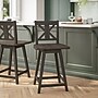 Flash Furniture Gwendolyn Rustic Solid Wood Designer Back Counter Height Barstool, Gray Wash Walnut (ESG124GY)~#|#~sp223396340_sc7