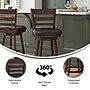 Flash Furniture Zerrick Classic Leathersoft and Wood Ladder Back Counter Height Barstool, Black/Espresso (ESUN324ESP)~#|#~sp223396347_sc7