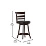 Flash Furniture Zerrick Classic Leathersoft and Wood Ladder Back Counter Height Barstool, Black/Espresso (ESUN324ESP)~#|#~sp223396348_sc7