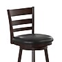 Flash Furniture Zerrick Classic Leathersoft and Wood Ladder Back Counter Height Barstool, Black/Espresso (ESUN324ESP)~#|#~sp223396350_sc7